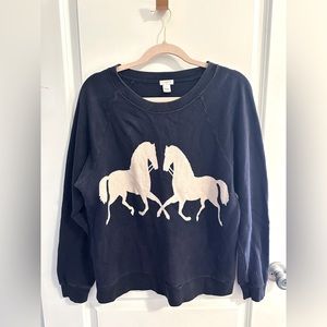 J. Crew Horse Navy Sweatshirt